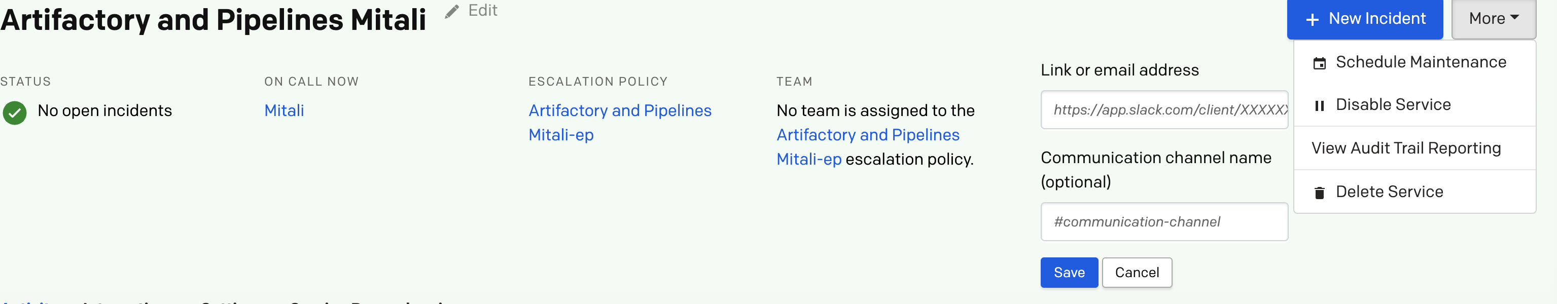 Pagerduty More Options